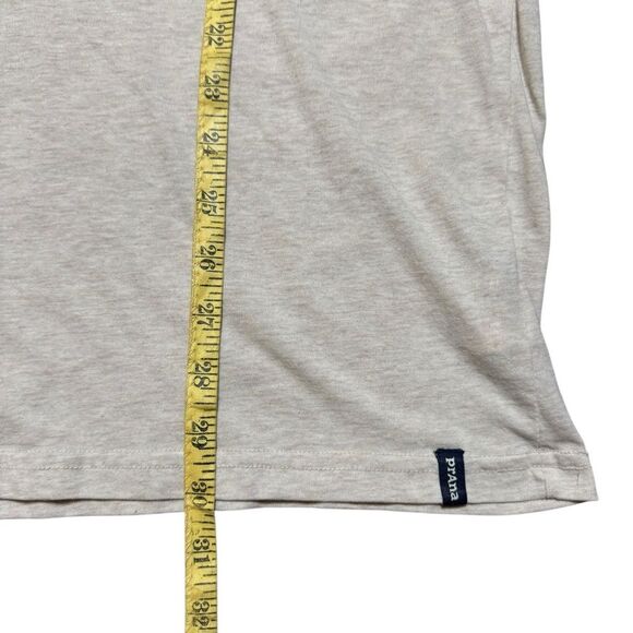 PrAna Men's Beige Long Sleeve Crew Neck T-Shirt Spell Out Sleeve Size XXL - Picture 7 of 8